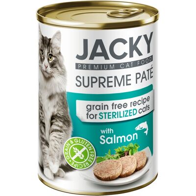 Jacky Supreme Pate - pasztet w puszce dla kotów sterylizowanych - łosoś 400 g Jacky Supreme Pate - pasztet w puszce dla kotów sterylizowanych - łosoś 400 g