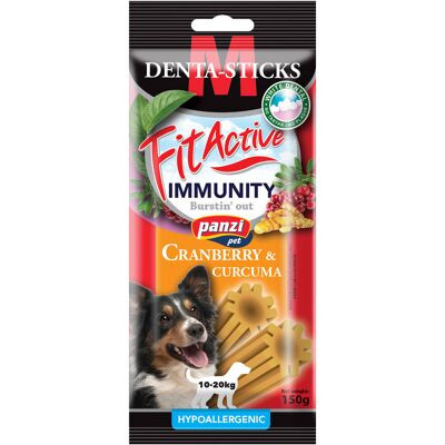 Fit Active FitActive Hypoallergenic Denta-Sticks Immunity przysmaki dla psów - jagody i kurkuma M - 150 g Fit Active FitActive Hypoallergenic Denta-Sticks Immunity przysmaki dla psów - jagody i kurkuma M - 150 g