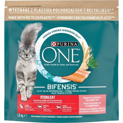 Purina One Sterilcat Sucha karma dla kotów bogata w łososia i zboża 0,8 kg Purina One Sterilcat Sucha karma dla kotów bogata w łososia i zboża 0,8 kg