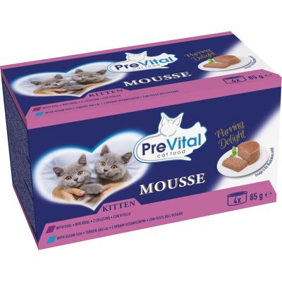 PreVital Mousse Kitten puszki dla kotów - wybór smaków - z rybami oceanicznymi, z cielęciną 4 x 85 g PreVital Mousse Kitten puszki dla kotów - wybór smaków - z rybami oceanicznymi, z cielęciną 4 x 85 g