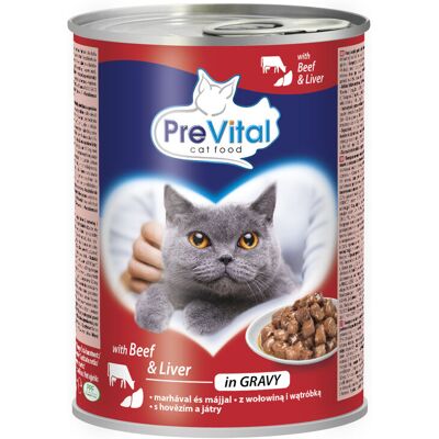 PreVital mokra karma dla dorosłych kotów - wołowina, wątróbka w sosie 415 g PreVital mokra karma dla dorosłych kotów - wołowina, wątróbka w sosie 415 g