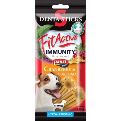 Fit Active FitActive Hypoallergenic Denta-Sticks Immunity przysmaki dla psów - jagody i kurkuma S - 140 g Fit Active FitActive Hypoallergenic Denta-Sticks Immunity przysmaki dla psów - jagody i kurkuma S - 140 g