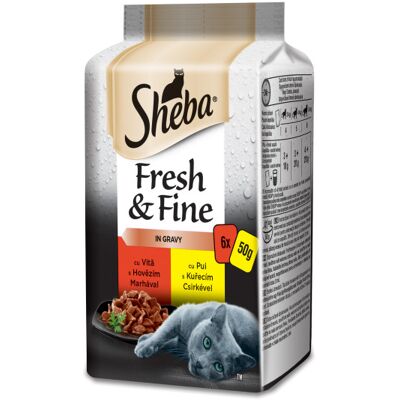Sheba Fresh & Fine z wołowiną i kurczakiem 6 x 50 g Sheba Fresh & Fine z wołowiną i kurczakiem 6 x 50 g