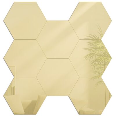 Modernclock Lustro Ścienne Złote w Kształcie Hexagonu Hexagon Lustro Gold 8 Sztuk Modernclock Lustro Ścienne Złote w Kształcie Hexagonu Hexagon Lustro Gold 8 Sztuk