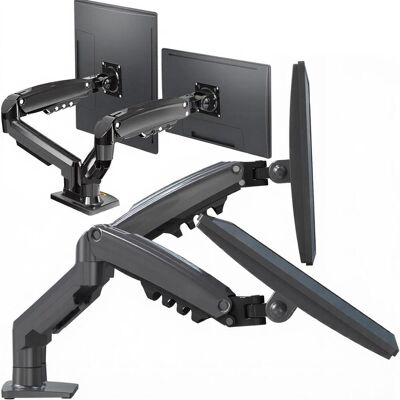 TEMU Podwójny Uchwyt do Dwóch Monitorów Biurkowy Ramię Gazowe 17"-40" VESA Regulowany Obrotowy 3D 20kg Aluminium Grafitowy uchwyt do monitora, ramię TEMU Podwójny Uchwyt do Dwóch Monitorów Biurkowy Ramię Gazowe 17"-40" VESA Regulowany Obrotowy 3D 20kg Aluminium Grafitowy uchwyt do monitora, ramię