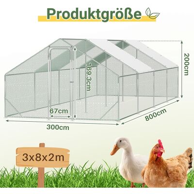 TEMU Klatka wolnochodowa 3X2/3X3/3X4/3X6/3X8M Kurnik dla kurcząt wolnochodowych TEMU Klatka wolnochodowa 3X2/3X3/3X4/3X6/3X8M Kurnik dla kurcząt wolnochodowych
