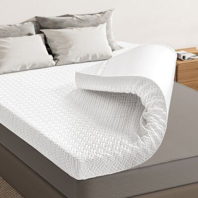 TEMU KERDOM Nakładka na Materac 7,5 cm Grubości z Pianki Memory Foam i Antypoślizgowymi Taśmami, Dwa Poziomy Twardości Żelowa Nałóżka do Matraca, TEMU KERDOM Nakładka na Materac 7,5 cm Grubości z Pianki Memory Foam i Antypoślizgowymi Taśmami, Dwa Poziomy Twardości Żelowa Nałóżka do Matraca,