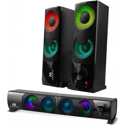 TEMU Głośniki komputerowe 2.0 soundbar 2w1 Maclean 3Wx2 LED USB 5v wejście liniowe do komputera laptopa TEMU Głośniki komputerowe 2.0 soundbar 2w1 Maclean 3Wx2 LED USB 5v wejście liniowe do komputera laptopa