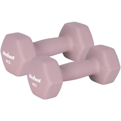 TEMU Hantelki żeliwne neoprenowe HEX 2x4kg do ćwiczeń treningu fitness Rebel TEMU Hantelki żeliwne neoprenowe HEX 2x4kg do ćwiczeń treningu fitness Rebel
