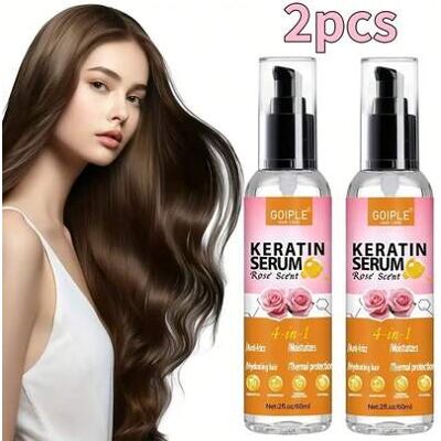 SHEIN Serum do włosów z keratyną 4 w 1 z marokańskim olejem arganowym, skutecznie regeneruje suche i zniszczone włosy, zapewnia ochronę przed ciepłem i prom SHEIN Serum do włosów z keratyną 4 w 1 z marokańskim olejem arganowym, skutecznie regeneruje suche i zniszczone włosy, zapewnia ochronę przed ciepłem i prom