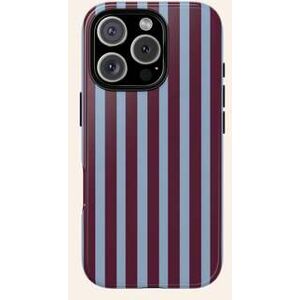 SHEIN Minimalistyczny, modny futerał na telefon w niebieskie paski, bordowo-niebieski, w pionowe paski, retro minimalistyczny wzór, styl vintage, kompatybil