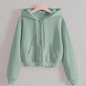 SHEIN Bluza z kapturem, zapinana na zamek, z odkrytymi ramionami i ściągaczem termicznym, z długim rękawem, na ukończenie szkoły, dla nauczycieli, na powrót