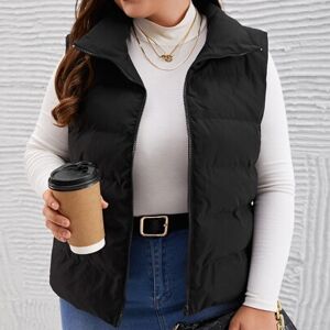 SHEIN Plus Zip Up Kamizelka Pikowana Płaszcz Zimowy