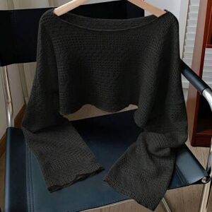 SHEIN Damski luźny casualowy czarny top z siateczki
