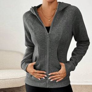 SHEIN Damska codzienna moda Slim Fit Regular Hooded Long Sleeve Coat Zip Up Women Hoodie Essentials Hoodie Women Dres Worksuit Jacket Fall Women Clothes