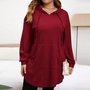 SHEIN Plus Size Casual Solid Color Ściągana bluza z kapturem, Jesień Nowy Rok Kobiety Urodziny Kobiety Jesień Bluza