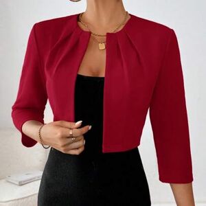 SHEIN Damska jednokolorowa, długa, z długim rękawem, swobodna i modna, codzienna marynarka garniturowa na jesień/zimę