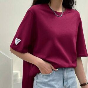 SHEIN Damska letnia luźna, casualowa koszulka z okrągłym dekoltem i opadającymi ramionami, nadruki literowe, styl Old Money, oversize'owa koszulka biznesowa