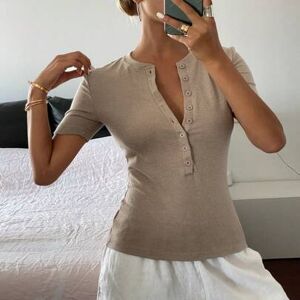 SHEIN Damska dopasowana koszulka z krótkim rękawem i regularnym krojem, do noszenia na co dzień