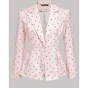 SHEIN Różowa marynarka w groszki z klapami, elegancka, jesienno-zimowa odzież dla kobiet