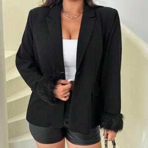 SHEIN Marynarka damska w jednolitym kolorze, asymetryczna, z mankietami w stylu plus size, luźna