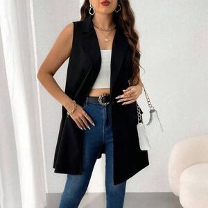 SHEIN Rozmiar Plus Damski Bez Rękawów Długi Płaszcz Z Kamizelką