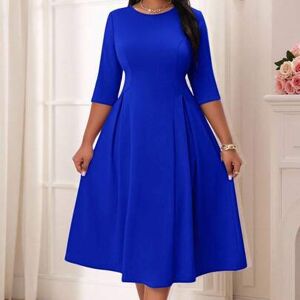 SHEIN Plus Size Damska Elegancka Letnia I Zimowa Elegancka Fioletowa Dzianinowa Okrągły Dekolt Z Długim Rękawem Sukienki Plus Size Suknia Balowa Maskaradowa