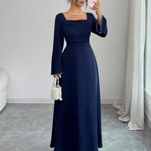 SHEIN Elegancka sukienka imprezowa z długim rękawem i ściągaczem w talii na jesień/zimę 2025