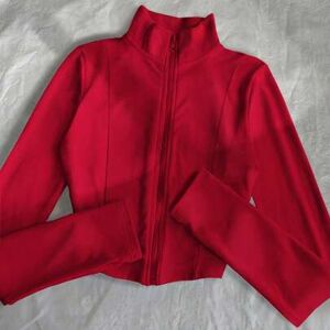 SHEIN Damska czerwona lekka kurtka typu bomber, luźna, uliczna, zapinana na zamek, dopasowana, z długim rękawem, jesienna