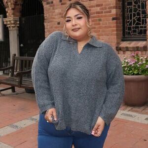 SHEIN Luźny sweter z odkrytymi ramionami w dużym rozmiarze, swobodny, dzianinowy, jesień/zima