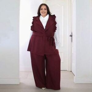 SHEIN Damska marynarka w jednolitym kolorze, kontrastowa, z falbanką, z imitacją kieszeni, zapinana na guziki, elegancka, dwuczęściowa, rozkloszowana spódni