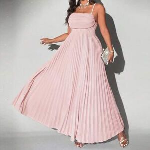 SHEIN Elegancka niebieska sukienka w kształcie litery A z rozkloszowanym dołem i głębokim dekoltem w dużym rozmiarze