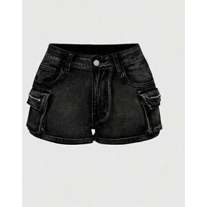 SHEIN Letnie zestawy dla kobiet, szorty mini z denimu w stylu wasteland punk street, przetarte, płukane, duże rozmiary