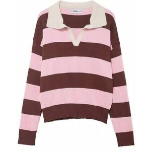 SHEIN Sweter damski HH o swobodnym luźnym kroju, w paski, z wysokim kołnierzem i długim rękawem, styl uliczny, wiosna/jesień