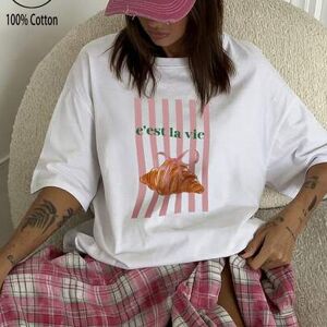 SHEIN Damski luźny T-shirt z okrągłym dekoltem i krótkim rękawem w jednolitym kolorze, top, casualowa odzież damska na wiosnę i lato, streetwear, wakacje, z