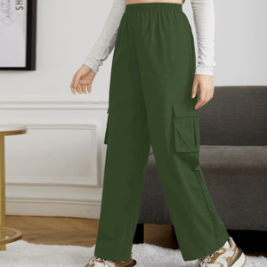 SHEIN Spodnie cargo dla nastolatek, sportowe, outdoorowe, tkane
