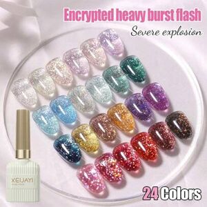 SHEIN Lakier do paznokci XEIJAYI 24 kolory 15 ml z efektem eksplozji, odblaskowy, błyszczący, z wyjmowaną lampą UV/LED – odpowiedni do samodzielnego manicur SHEIN Lakier do paznokci XEIJAYI 24 kolory 15 ml z efektem eksplozji, odblaskowy, błyszczący, z wyjmowaną lampą UV/LED – odpowiedni do samodzielnego manicur