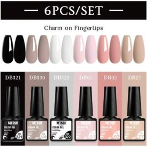 SHEIN Mtssii 6 sztuk zestaw żelowy lakier do paznokci zestaw do paznokci zestawy Nude kolor brokat holograficzne Soak Off żelowy lakier do paznokci UV na ze SHEIN Mtssii 6 sztuk zestaw żelowy lakier do paznokci zestaw do paznokci zestawy Nude kolor brokat holograficzne Soak Off żelowy lakier do paznokci UV na ze