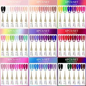 SHEIN Zestaw 6 szklanych buteleczek po 10 ml z lakierem hybrydowym w kolorze nude pink, jednolity kolor, półtrwały lakier do paznokci, soak off, UV LED, zes SHEIN Zestaw 6 szklanych buteleczek po 10 ml z lakierem hybrydowym w kolorze nude pink, jednolity kolor, półtrwały lakier do paznokci, soak off, UV LED, zes