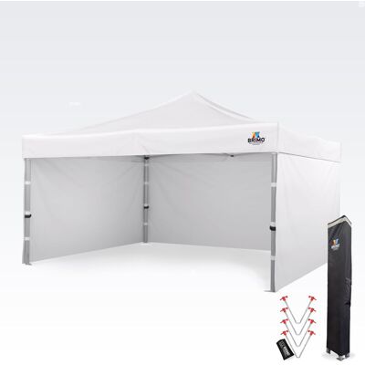 BRIMO Aluminiowy namiot promocyjny 4x4 m ALU EXCLUSIVE – 3 ściany, HEX 45 mm - plus 3 ściany - Bialy BRIMO Aluminiowy namiot promocyjny 4x4 m ALU EXCLUSIVE – 3 ściany, HEX 45 mm - plus 3 ściany - Bialy
