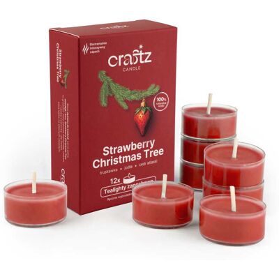 Craftz Candle Tealight Strawberry Christmas Tree Zestaw 12 szt. Craftz Candle Tealight Strawberry Christmas Tree Zestaw 12 szt.