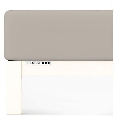 SCHLAFGUT premium Prześcieradło na materac - Beżowe - 90-100x190-220cm SCHLAFGUT premium Prześcieradło na materac - Beżowe - 90-100x190-220cm