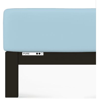 Prześcieradło Schlafgut Pure 180x190-200x220 cm Niebieski Jasny -200x220 - XL (536) bawełna Prześcieradło Schlafgut Pure 180x190-200x220 cm Niebieski Jasny -200x220 - XL (536) bawełna