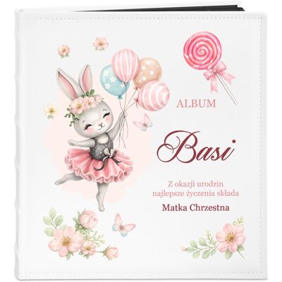 Murrano Album na zdjęcia z nadrukiem chrześnicy dziewczynki na urodziny Murrano Album na zdjęcia z nadrukiem chrześnicy dziewczynki na urodziny