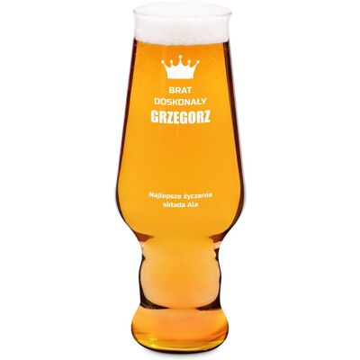 Murrano Szklanka do piwa Krosno Splendour z grawerem dla brata Murrano Szklanka do piwa Krosno Splendour z grawerem dla brata