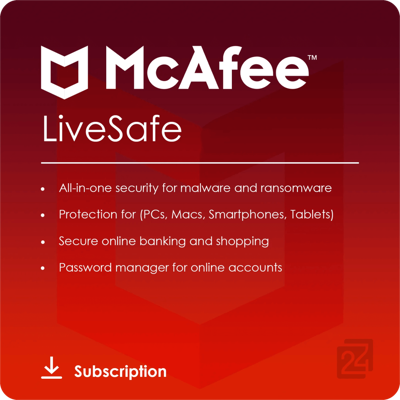 McAfee LiveSafe - Nieograniczona ochrona urządzeń - 2 do 3 lat McAfee LiveSafe - Nieograniczona ochrona urządzeń - 2 do 3 lat