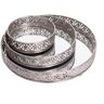 Dekoria Komplet tac Judith 3szt. silver - Size: ⌀10/15/20 x 3 cm