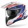 Airoh Commander Boost Kask Motocrossowybiały Czerwony Niebieski