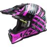 Ls2 Mx437 Fast Evo Verve Kask Motocrossowyczarny Różowy