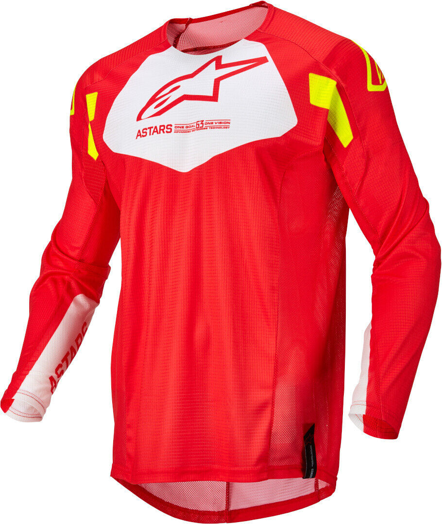 Alpinestars Techstar Factory Koszulka Motocrossowabiały Czerwony